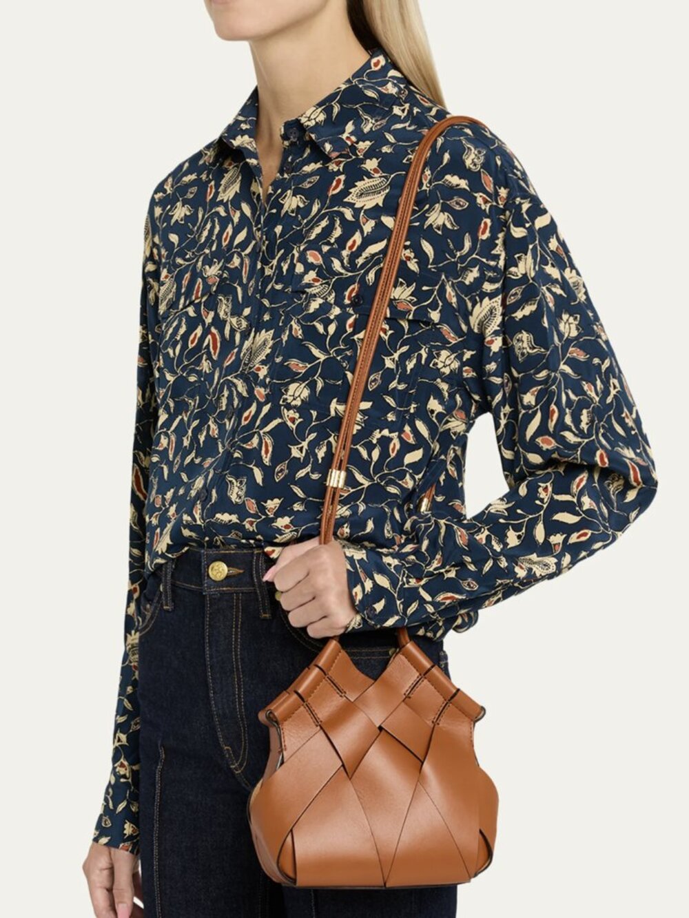 Ulla Johnson Charlotte Woven Leather Crossbody - Picture 2 of 13